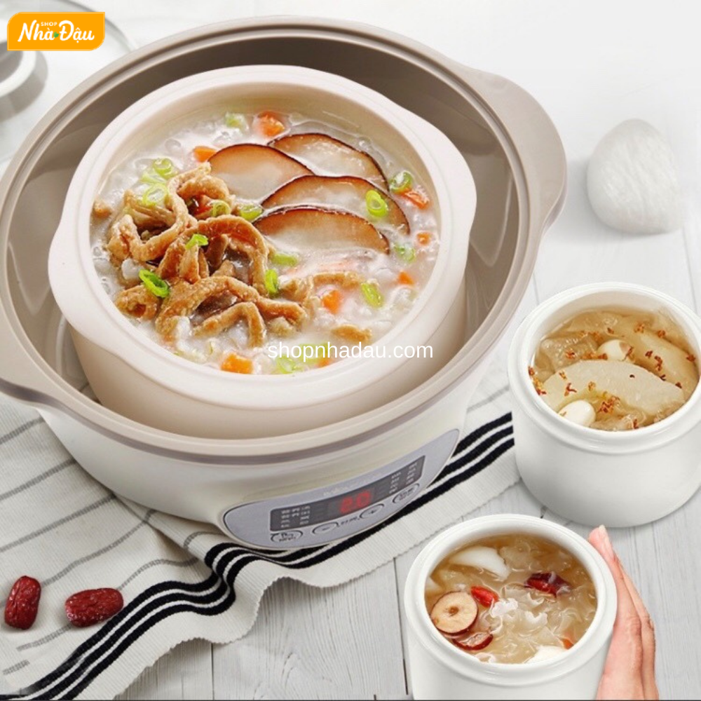 NỒI NẤU CHÁO BEAR 1,6L CHÍNH HÃNG - NỒI NẤU CHÁO CHẬM NẤU CÁCH THỦY BEAR 1,6L - Ảnh 4