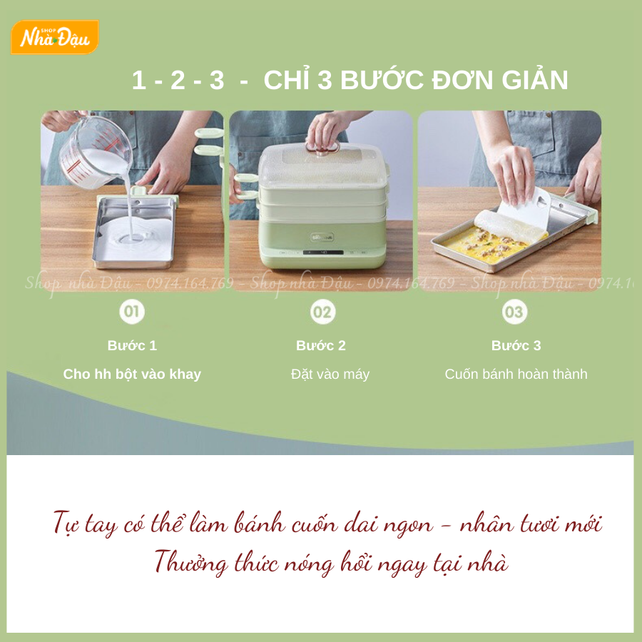 máy làm bánh cuốn nóng