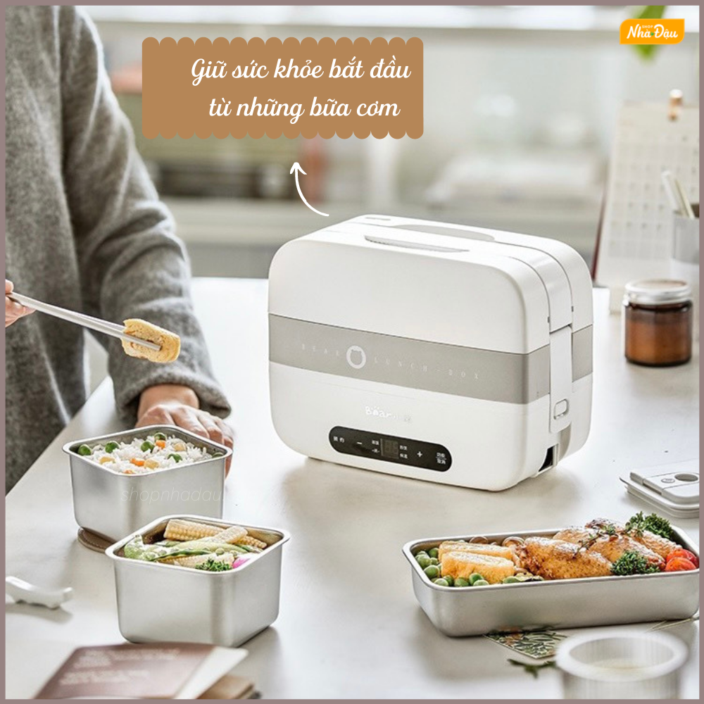 hộp cơm cắm điện bear