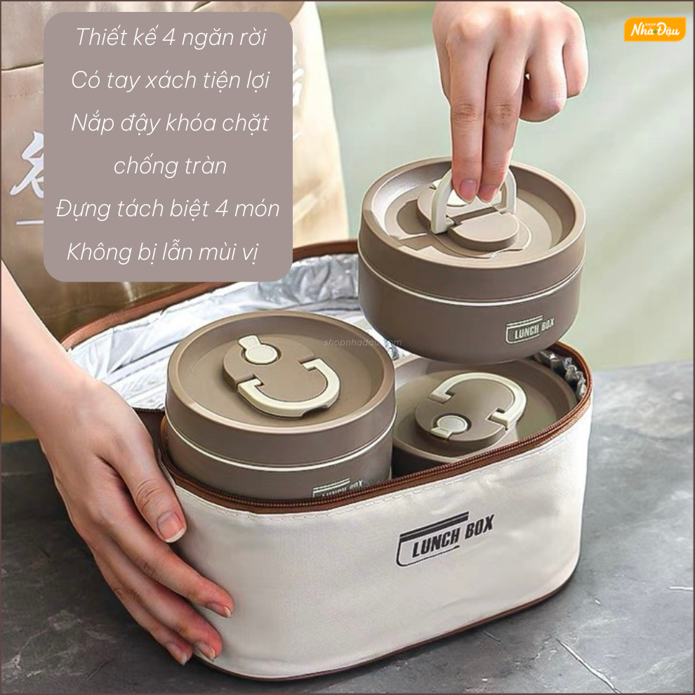 hộp cơm giữ nhiệt 4 ngăn