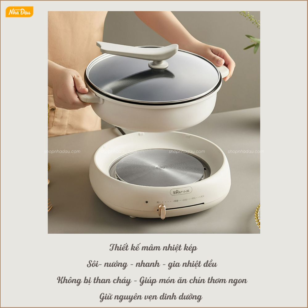 bếp lẩu nướng đa năng bear